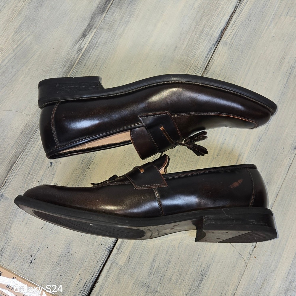 Giorgio Brutini Mens Brown Leather Tassel Loafer Dress Shoes Size 10.5 M‎ - Picture 3 of 5